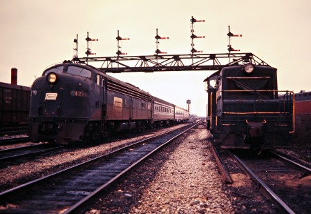 Amtrak passenger train no. 360, the <i>Wolverine</i>, operating on Penn Central in West Detroit, Michigan, on February 3, 1973. Photograph by John F. Bjorklund, © 2016, Center for Railroad Photography and Art. Bjorklund-79-22-17
