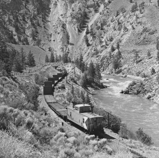 Southbound Canadian Pacific Railway local en route from Spences Bridge, British Columbia, to Merritt in June 1978. Photograph by J. Parker Lamb, © 2017, Center for Railroad Photography and Art. Lamb-02-112-11