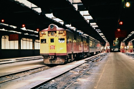 Rock Island AB6 no. 750 at LaSalle Street Station in Chicago, Illinois, on May 6, 1973. Photograph by John F. Bjorklund, © 2016, Center for Railroad Photography and Art. Bjorklund-82-06-14