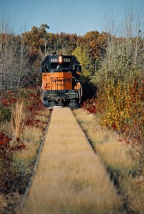 Southbound Milwaukee Road freight train at Westby, Wisconsin, on October 21, 1978. Photograph by John F. Bjorklund, © 2016, Center for Railroad Photography and Art. Bjorklund-64-30-13