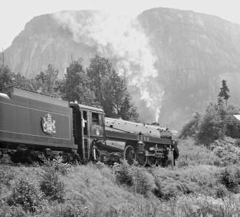 Southbound British Columbia Railway excursion train en route to North Vancouver, British Columbia, in June 1978. Photograph by J. Parker Lamb, © 2017, Center for Railroad Photography and Art. Lamb-02-109-05