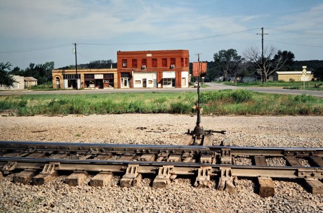 Missouri–Kansas–Texas Railroad track in Canadian, Oklahoma, on July 16, 1981. Photograph by John F. Bjorklund, © 2016, Center for Railroad Photography and Art. Bjorklund-70-14-21