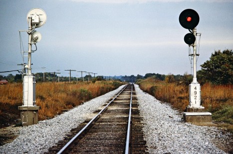 Missouri–Kansas–Texas Railroad in Wagoner, Oklahoma, on October 18, 1988. Photograph by John F. Bjorklund, © 2016, Center for Railroad Photography and Art. Bjorklund-70-21-06