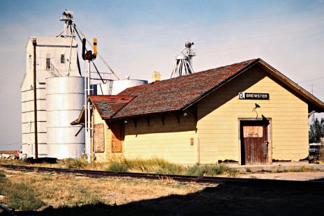 Kyle Railroad station at Brewster, Kansas, (on the former Rock Island) on October 1, 1983. Photograph by John F. Bjorklund, © 2016, Center for Railroad Photography and Art. Bjorklund-82-15-14