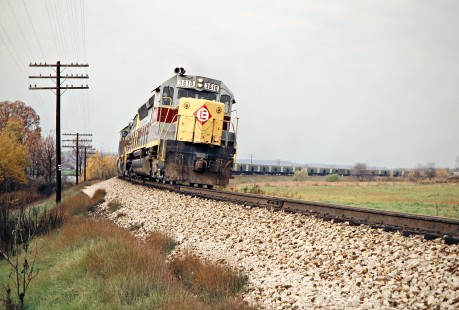 Eastbound Erie Lackawanna Railway freight train in Transfer, Pennsylvania, on October 25, 1975. Photograph by John F. Bjorklund, © 2016, Center for Railroad Photography and Art. Bjorklund-56-07-12
