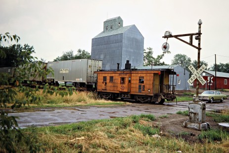 Northbound Milwaukee Road freight train at St. Bernice, Indiana, on July 2, 1978. Photograph by John F. Bjorklund, © 2016, Center for Railroad Photography and Art. Bjorklund-66-24-19