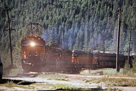 Westbound Milwaukee Road freight train in Drexel, Montana, on July 11, 1973. Photograph by John F. Bjorklund, © 2016, Center for Railroad Photography and Art. Bjorklund-63-23-03