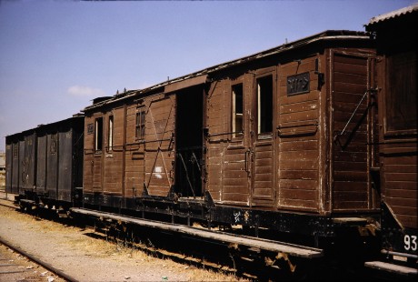 Syrian Railways freight cars in Daraa, Daraa, Syria on July 19, 1991. Photograph by Fred M. Springer, © 2014, Center for Railroad Photography and Art. Springer-Hedjaz-ZimZam(1)-07-12