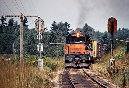 Southbound Milwaukee Road freight train in Hillsdale, Washington, on July 16, 1979. Photograph by John F. Bjorklund, © 2016, Center for Railroad Photography and Art. Bjorklund-68-14-14
