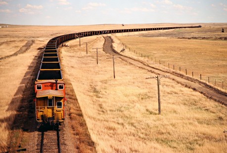 Eastbound Milwaukee Road freight train, from US-12, near Baker, Montana, on July 18, 1980. Photograph by John F. Bjorklund, © 2016, Center for Railroad Photography and Art. Bjorklund-64-30-04