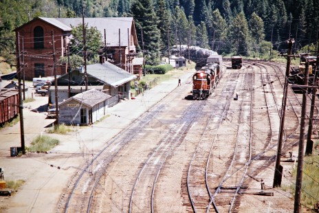 Westbound Milwaukee Road freight train in Avery, Idaho, on July 11, 1973. Photograph by John F. Bjorklund, © 2016, Center for Railroad Photography and Art. Bjorklund-63-24-10