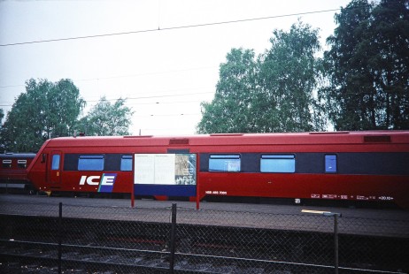Norwegian State Railways InterCity Express no. 70611 passes through Lillestrøm, Akershus, Norway, on June 6, 1996. Photograph by Fred M. Springer, © 2014, Center for Railroad Photography and Art. Springer-So.Africa-NOR-SWE-24-20
