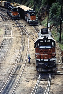 Eastbound Milwaukee Road freight train in Avery, Idaho, on July 11, 1979. Photograph by John F. Bjorklund, © 2016, Center for Railroad Photography and Art. Bjorklund-68-01-05
