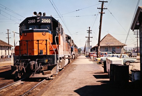 Milwaukee Road locomotives at Deer Lodge, Montana, on July 9, 1973. Photograph by John F. Bjorklund, © 2016, Center for Railroad Photography and Art. Bjorklund-63-18-09