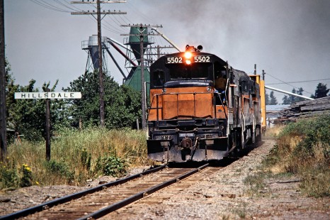 Southbound Milwaukee Road freight train at Hillsdale, Washington, on July 16, 1979. Photograph by John F. Bjorklund, © 2016, Center for Railroad Photography and Art. Bjorklund-68-14-09