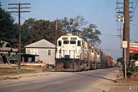 Kansas City Southern Railway locomotive no. 676 at Beaumont, Texas, on November 2, 1976. Photograph by John F. Bjorklund, © 2016, Center for Railroad Photography and Art. Bjorklund-61-02-19