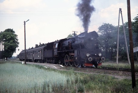 Polskie Koleje Państwowe (Polish State Railways) 2-6-2 steam locomotive no. 0l49-23 in Kopanica, Greater Poland, Poland, on May 21, 1993. Photograph by Fred M. Springer, © 2014, Center for Railroad Photography and Art. Springer-Europe-04-16