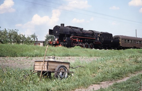 Polskie Koleje Państwowe (Polish State Railways) steam locomotive no. Ty43-123 in Zodyn, Greater Poland, Poland, on May 21, 1993. Photograph by Fred M. Springer, © 2014, Center for Railroad Photography and Art. Springer-Europe-04-38