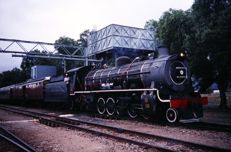 South African Railway 4-8-2 steam locomotive no. 1882 in Willowmere, Eastern Cape, South Africa, on March 24, 1995. Photograph by Fred M. Springer, © 2014, Center for Railroad Photography and Art. Springer-So.Africa(1)-18-34