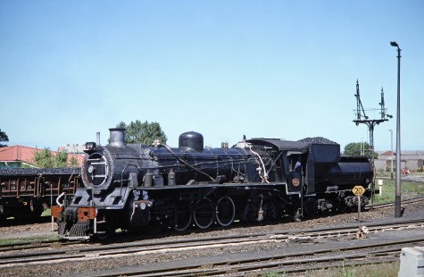 South African Railway steam locomotive no. 2682 moves in the yard in George, Western Cape, South Africa, on March 21, 1995. Photograph by Fred M. Springer, © 2014, Center for Railroad Photography and Art. Springer-So.Africa(1)-13-03