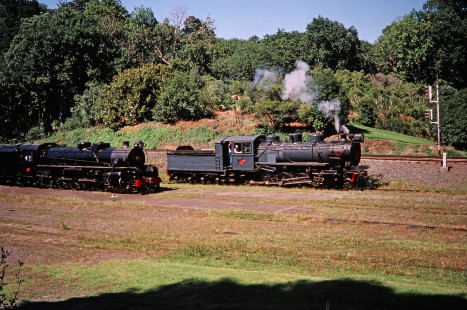 Glenbrook Vintage Railway steam locomotives in Auckland, Auckland/Franklin, New Zealand, on January 3, 2004. Photograph by Fred M. Springer, © 2014, Center for Railroad Photography and Art. Springer-Canada-NZ(1)-22-34