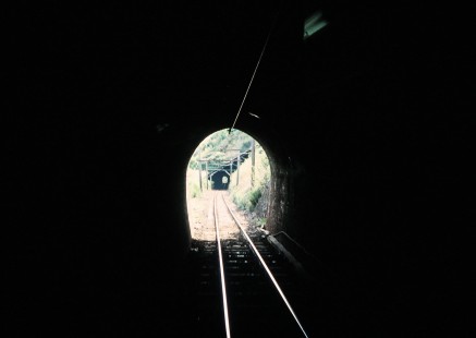 A view from within the tunnel south from Dae Kakariki as part of the Fell Locomotive Museum in Featherston, Wellington, New Zealand, on January 26, 1994. Photograph by Fred M. Springer, © 2014, Center for Railroad Photography and Art. Springer-NZ(1)-21-11