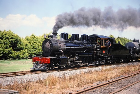 Glenbrook Vintage Railway steam locomotive no. 847 in Glenbrook, New Zealand, on January 29, 1994. Photograph by Fred M. Springer, © 2014, Center for Railroad Photography and Art. Springer-NZ-UK-01-22
