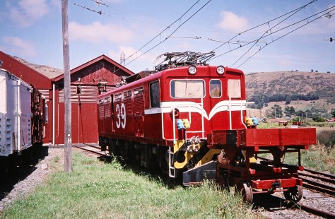 Electric locomotive car no. 39 in Christchurch, Canterbury, New Zealand, on January 14, 2006. Photograph by Fred M. Springer, © 2014, Center for Railroad Photography and Art. Springer-Alaska-NZ-21-19