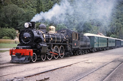 Glenbrook Vintage Railway steam locomotive no. 778 in South Island, New Zealand, on January 22, 1994. Photograph by Fred M. Springer, © 2014, Center for Railroad Photography and Art. Springer-NZ(1)-19-23