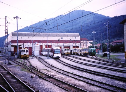 A Renfe Operadora locomotive service facility at Balmaseda, in Balmaseda, Biscay, Spain, on July 14, 2001. Photograph by Fred M. Springer, © 2014, Center for Railroad Photography and Art. Springer-Spain-BNSF-15-14