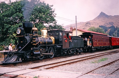 Steam locomotive no. 92 or "Rogers" backing up to its train in Christchurch, Canterbury, New Zealand, on January 25, 2004. Photograph by Fred M. Springer, © 2014, Center for Railroad Photography and Art. Springer-Australia-NZ(2)-23-28