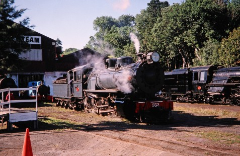Glenbrook Vintage Railway steam locomotives nos. 552 and 1236 in Auckland, Auckland, New Zealand, on January 3, 2004.
Photograph by Fred M. Springer, © 2014, Center for Railroad Photography and Art. Springer-Canada-NZ(1)-21-25