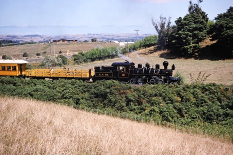 Glenbrook Vintage Railway steam locomotive no. 4 in Glenbrook, New Zealand, on January 29, 1994. Photograph by Fred M. Springer, © 2014, Center for Railroad Photography and Art. Springer-NZ-UK-01-32