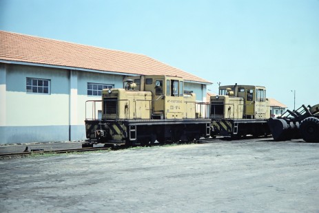 MT-Portobras diesel switchers nos. 4 and 2 at the Imbituba Docks, in Imbituba, Santa Catarina, Brazil, on October 30, 1990. Photograph by Fred M. Springer, © 2014, Center for Railroad Photography and Art. Springer-PA-BR-SOAM-ME-ARG2-06-24