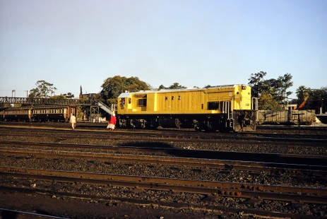 National Railways of Zimbabwe diesel locomotive no. 1059 in Bulawayo, Zimbabwe, on August 1, 1991. Photograph by Fred M. Springer, © 2014, Center for Railroad Photography and Art. Springer-Hedjaz-ZimZam(1)-17-26