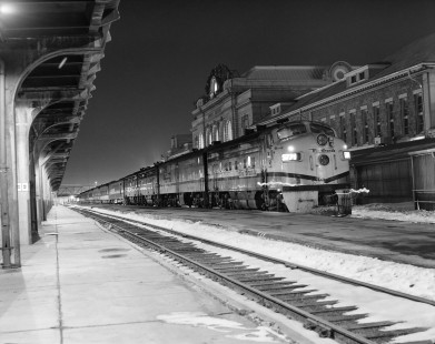 The Denver and Rio Grande Western Railroad's (DRGW) <i>Ski Train</i> at Union Station in Denver, Colorado, January, 1984. Photograph by Robert A. Hadley © 2016, Center for Railroad Photography and Art