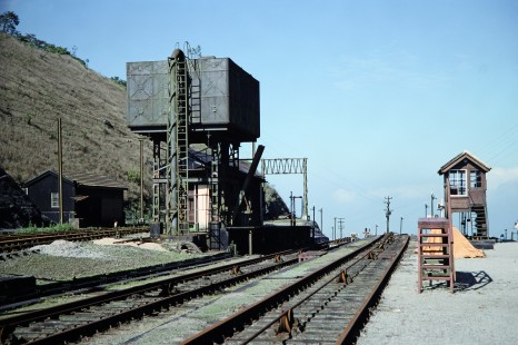 A look at the Santos Incline Railway track and the surrounding supply stations in Paranapiacaba, Sao Paulo, Brazil, on October 27, 1990. Photograph by Fred M. Springer, © 2014, Center for Railroad Photography and Art. Springer-PA-BR-SOAM-ME-ARG2-02-25