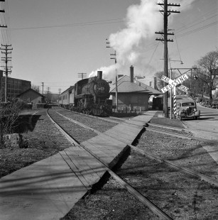 Southbound Ann Arbor Railroad train no. 52 with engine no. 1612 (4-4-2) at Ann Arbor, Michigan, in 1941. Photograph by Robert A. Hadley, © 2017, Center for Railroad Photography and Art. Hadley 01-043-01