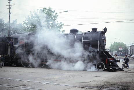 Ferrocarril Provincial de Buenos Aires (Province of Buenos Aires Railway) steam locomotive no. 1567 at Lujan in Buenos Aires, Argentina, on October 20, 1990. Photograph by Fred M. Springer, © 2014, Center for Railroad Photography and Art, Springer-SOAM1-20-37