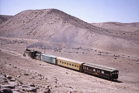 Ferrocarril Central Norte (Central Northern Railway) steam locomotive no. 3511 pulling passenger train in La Rioja, Argentina, on October 5, 1992. Photograph by Fred M. Springer, © 2014, Center for Railroad Photography and Art,  Springer-ARG-PA-CHI-BO2-19-32
