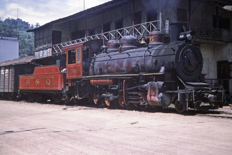 Guayaquil-Quito Railway steam locomotive no. 45 with a freight train in Bucay, Chimborazo, Ecuador, on August 2, 1988. Photograph by Fred M. Springer, © 2014, Center for Railroad Photography and Art, Springer-ECU1-19-05