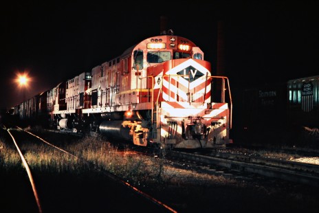 Lehigh Valley Railroad freight train at Sayre, Pennsylvania, on October 17, 1974. Photograph by John F. Bjorklund, © 2016, Center for Railroad Photography and Art. Bjorklund-82-20-15