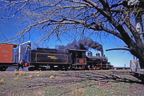 Viejo Expreso Patagónico (Old Patagonian Express) steam locomotive no. 4 in Leleque, Chubut, Argentina, on October 15, 1990. Photograph by Fred M. Springer,  © 2014, Center for Railroad Photography and Art, Springer-SOAM1-15-16