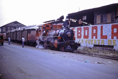 Guayaquil-Quito Railway steam locomotive no. 11  in Durán, Guayas, Ecuador, on July 22, 1988. Photograph by Fred M. Springer, © 2014, Center for Railroad Photography and Art,Springer-ECU1-01-06