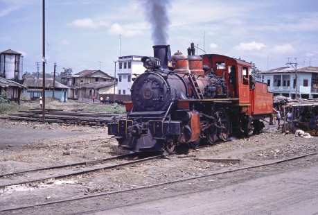 Guayaquil-Quito Railway steam locomotive no. 11 in Bucay, Chimborazo, Ecuador, on August 2, 1988. Photograph by Fred M. Springer, © 2014, Center for Railroad Photography and Art, Springer-ECU1-19-15