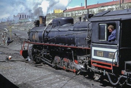 Ramal Ferro Industrial de Río Turbio steam locomotive no. 118 in Rio Turbio, Santa Cruz, Argentina, on October 18, 1990. Photograph by Fred M. Springer, © 2014, Center for Railroad Photography and Art, Springer-SOAM1-19-24