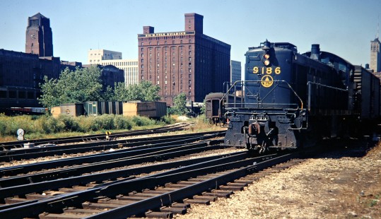 Baltimore and Ohio Railroad switcher at Grand Central Station in Chicago, Illinois, during September 1968. Photograph by John F. Bjorklund, © 2016, Center for Railroad Photography and Art. Bjorklund-92-09-07