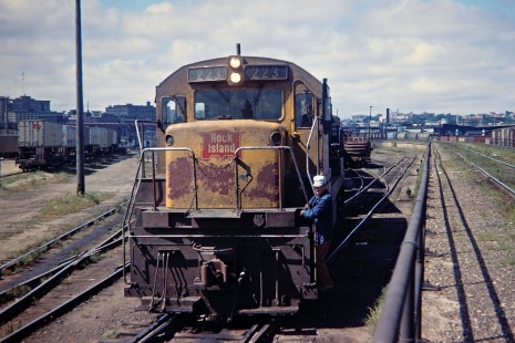 Rock Island transfer switching Milwaukee Road freight house near St. Paul Union Depot in St. Paul, Minnesota, during August 1968. Photograph by John F. Bjorklund, © 2016, Center for Railroad Photography and Art. Bjorklund-82-01-03