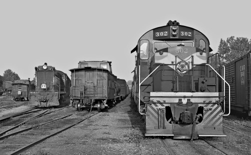 Morning view in June 1965 shows Alco-led Tennessee Central Railway freight train at Nashville, Tennessee, ready to depart eastward. Photograph by J. Parker Lamb, © 2016, Center for Railroad Photography and Art. Lamb-02-023-04