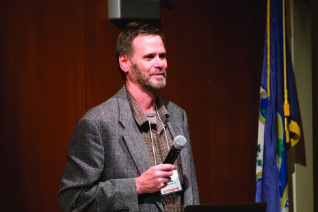 Jeff Brouws, Center board member, helped plan and emcee Conversations Northeast. Photograph by Scott Lothes